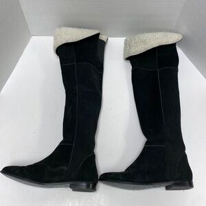 Anthropologie Candela Faux Suede/Faux Shearling Fold over boots